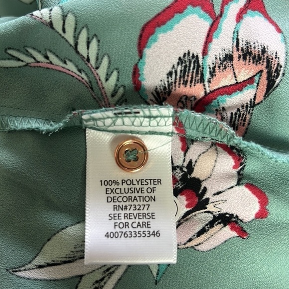 Candie's Mint Green Floral Button Down Blouse Size XL - Picture 12 of 16